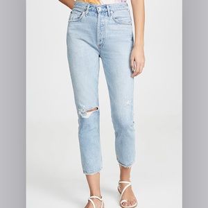 NEW Agolde Riley High Rise Straight Crop Jeans, 26